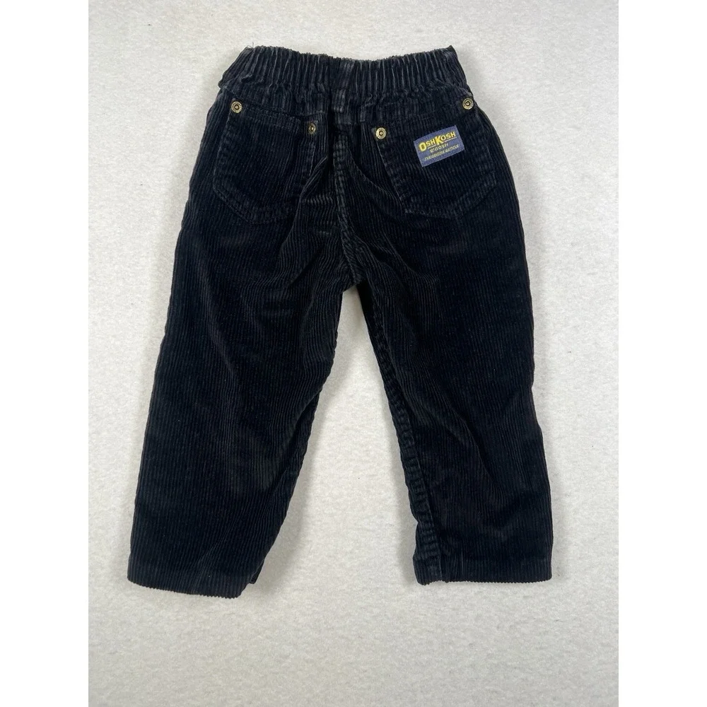 Vintage Oshkosh‎ Size 4T Black Corduroy Vestbak Pants  Talon Zip Rare